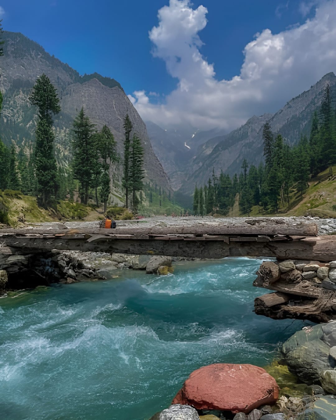 Turquoise stream at Blue Water near Kalam, Swat Valley