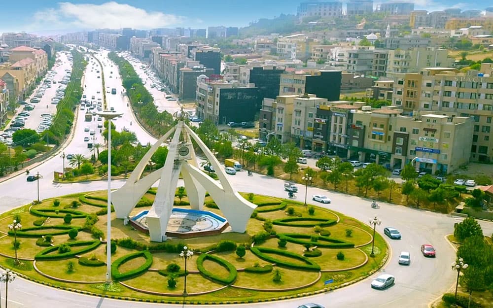 Bahria Town near Rawalpindi, a modern residential district about 9 km from LEORK Hotels on GT Road.
